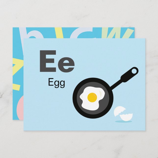 E is for Egg - Alphabet Flash Card (Front/Back)