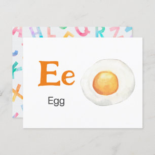 E is for Egg - Alphabet Flash Card