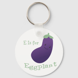 E is for Eggplant Keychain