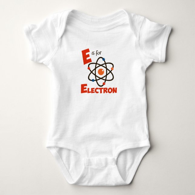 E is for Electron Atomic Science & Physics Design Baby Bodysuit (Front)