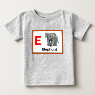 E is for Elephant Baby T-Shirt
