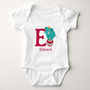 E is for Elephant Personalize Baby Bodysuit