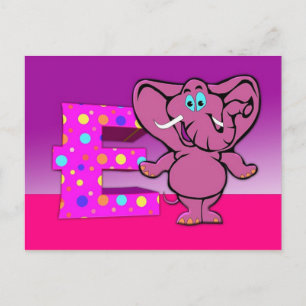 E is for Elephant Postcard