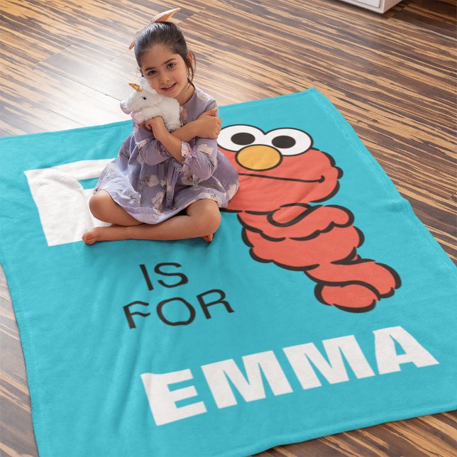 E is for Elmo | Add Your Name Fleece Blanket (Creator Uploaded)