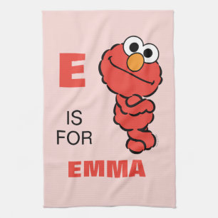 E is for Elmo Add Your Name Kitchen Towel