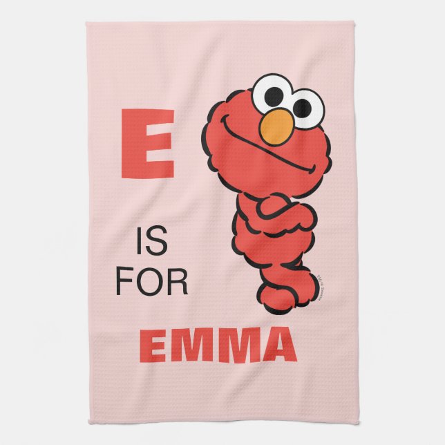 E is for Elmo | Add Your Name Kitchen Towel (Vertical)