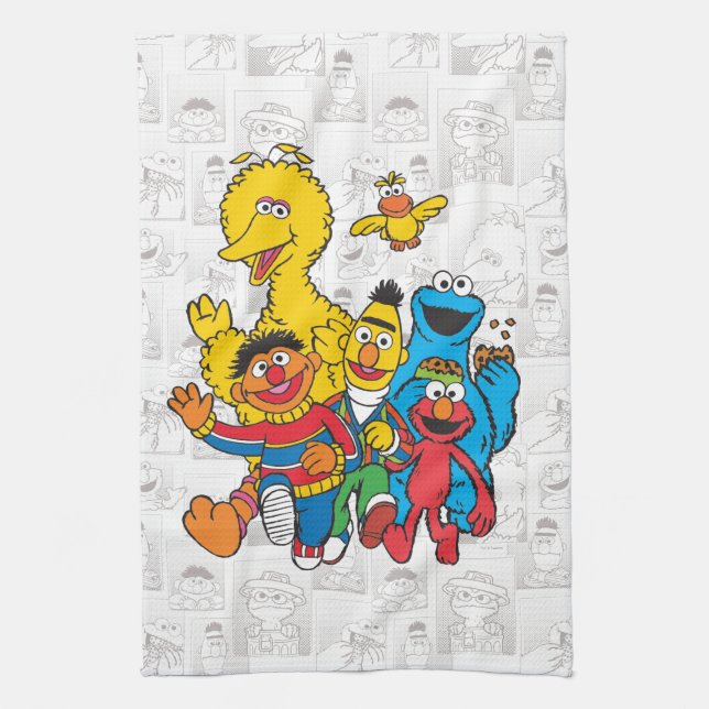 E is for Elmo | Add Your Name Kitchen Towel (Vertical)