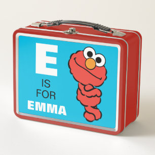 E is for Elmo   Add Your Name Metal Lunch Box