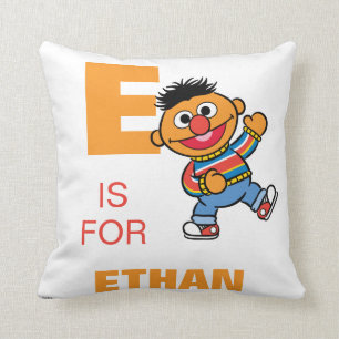E is for Ernie   Add Your Name Throw Pillow
