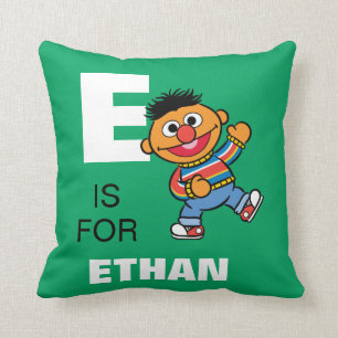 E is for Ernie   Add Your Name Throw Pillow