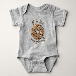 E is for Everything Bagel Breakfast Food ABCs Baby Bodysuit