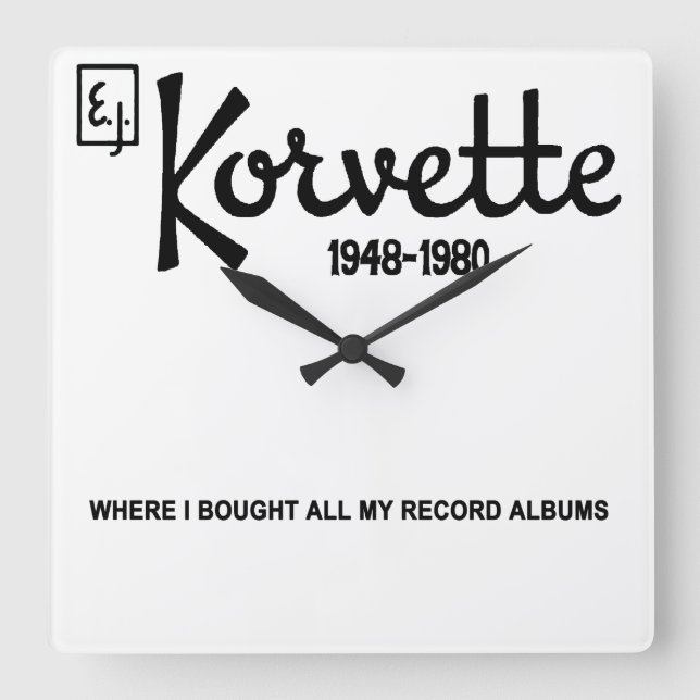 E.J. Korvette Department Store, IL. (1948-1980) Square Wall Clock (Front)