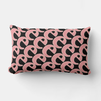 E Letter monogram pink customize girly Lumbar Pillow