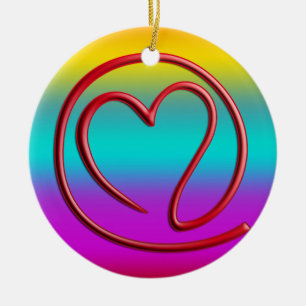 e m a i l 4 y o u coloured linear ceramic ornament