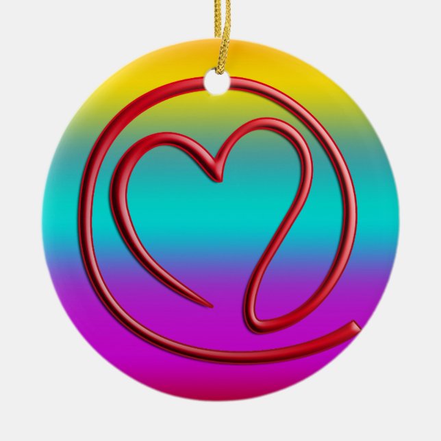 e m a i l 4 y o u | coloured linear ceramic ornament (Front)
