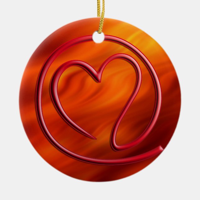 e m a i l 4 y o u | fire red ceramic ornament (Front)