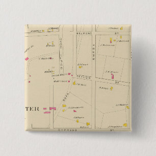 E Manchester, Bakerville, Ward 6 2 Inch Square Button