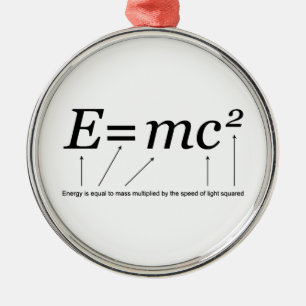 E=MC2 Einstein's Theory of Relativity Metal Ornament