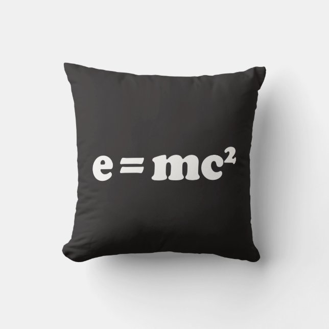e = mc2 throw pillow (Front)