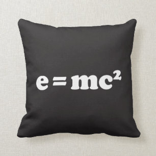 e = mc2 throw pillow