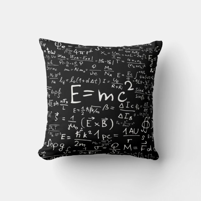 e=mc2 throw pillow (Front)