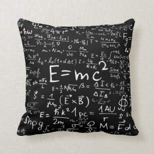 e=mc2 throw pillow