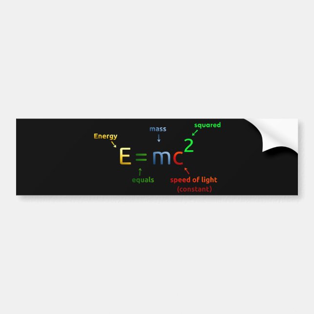 E = MC^2. E equals MC Squared Bumper Sticker (Front)