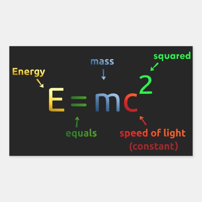 E = MC^2. E equals MC Squared Sticker (Front)