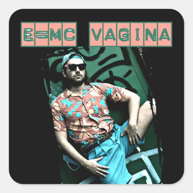 e=mcvagina square sticker (Front)