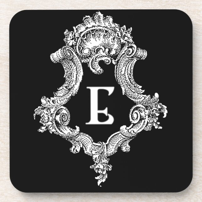 E Monogram Inital Coaster (Front)