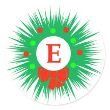 E Monogram (Modern Christmas Wreath)