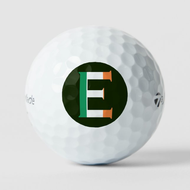 E Monogram overlaid on Irish Flag tmtp5 gbt Golf Balls (Front)
