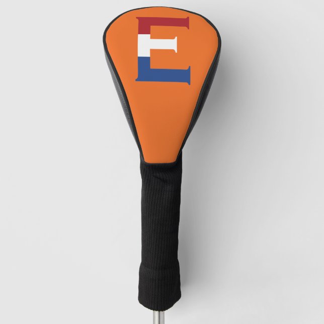 E Monogram overlaid on NLD Flag on or dccnt Golf Head Cover (Front)