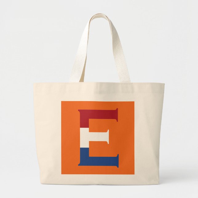 E Monogram overlaid on NLD Flag on or jtcnt Large Tote Bag (Front)