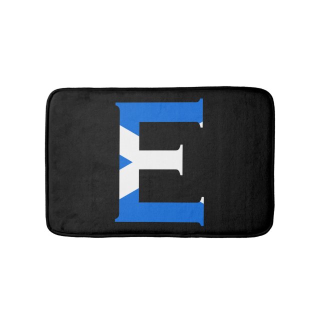 E Monogram overlaid on Scottish Flag bmcnt Bath Mat (Front)