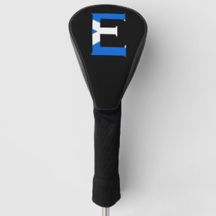 E Monogram overlaid on Scottish Flag dccnt Golf Head Cover