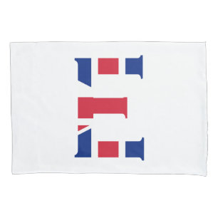 E Monogram overlaid on Union Jack Flag bedpccn Pillowcase