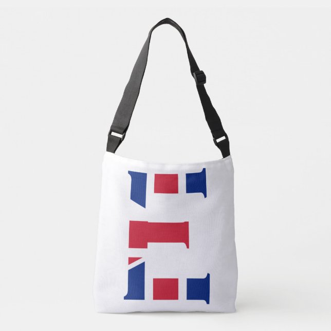 E Monogram overlaid on Union Jack Flag cbbcnt Crossbody Bag (Front)