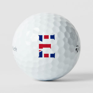 E Monogram overlaid on Union Jack Flag tmtp5 gbcnt Golf Balls