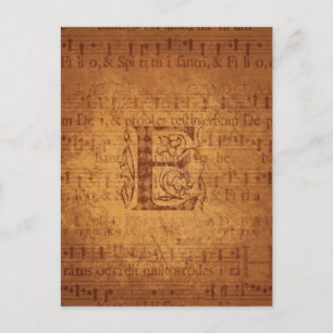 E monogram postcard