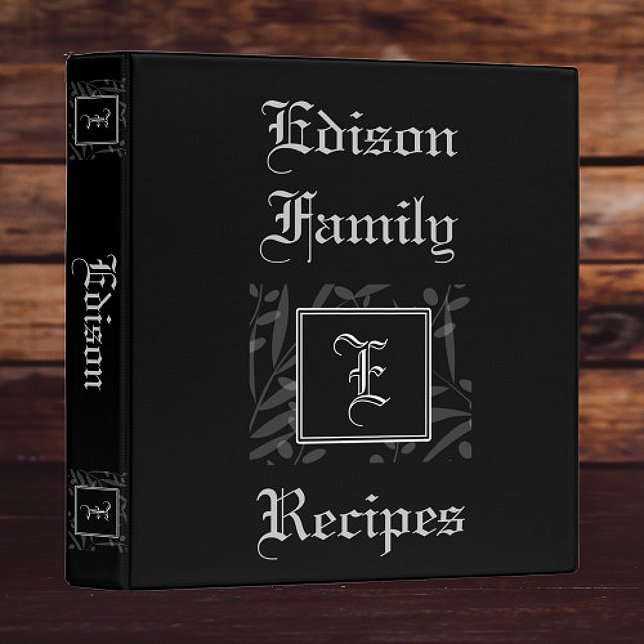 E Monogram Recipe Book Binder (E Monogram Recipe Book Binder)