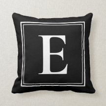 E Monogram Template Elegant Modern Black White