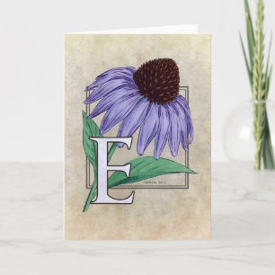 E pour les cartes Monogrammes Echinacea Flower