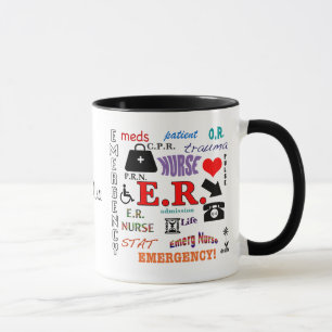E.R. Nurse-Colourful Word Cloud Mug