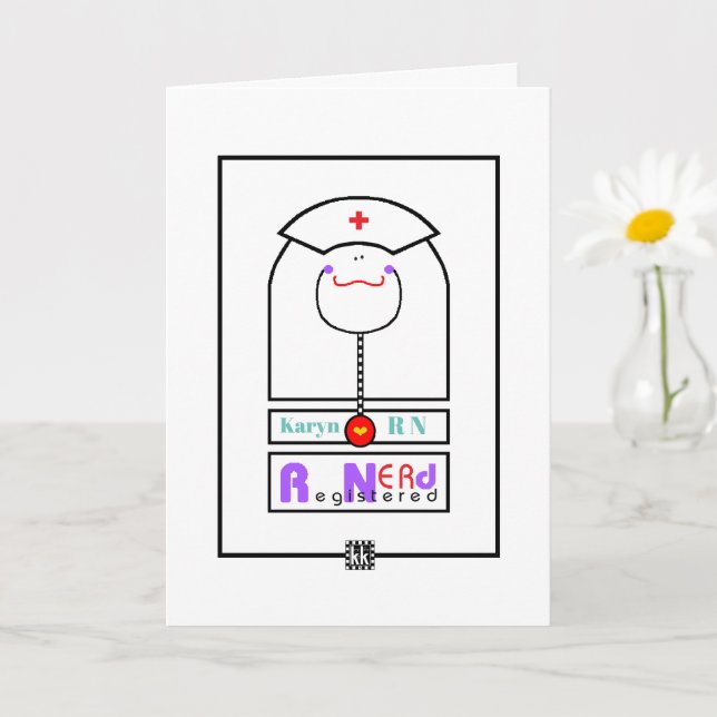 E.R. RN Carte de voeux Nerd enregistrée (Petite plante)