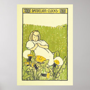 E. Richardson Poster vintage fille mignonne