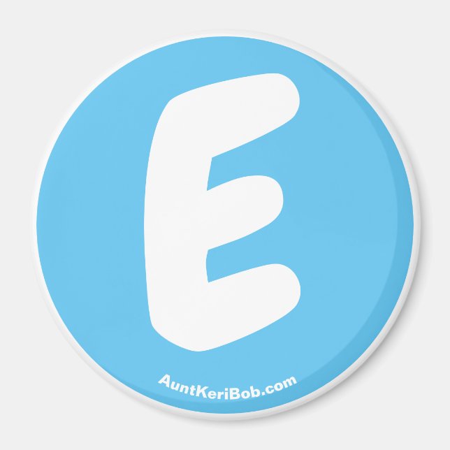 E Sky Blue Refrigerator Magnet (Front)