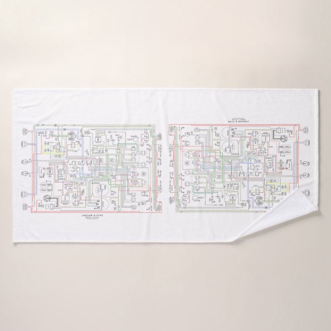 E Type Jag, Diagramme De Câblage. (Serviette de bain)