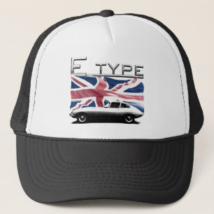 E-type Jag on the Union Jack background hat