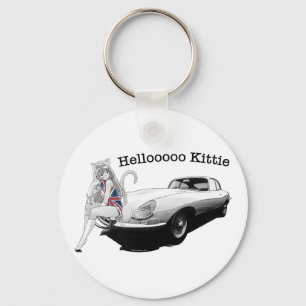 E-type Jag with hot cat girl Keychain